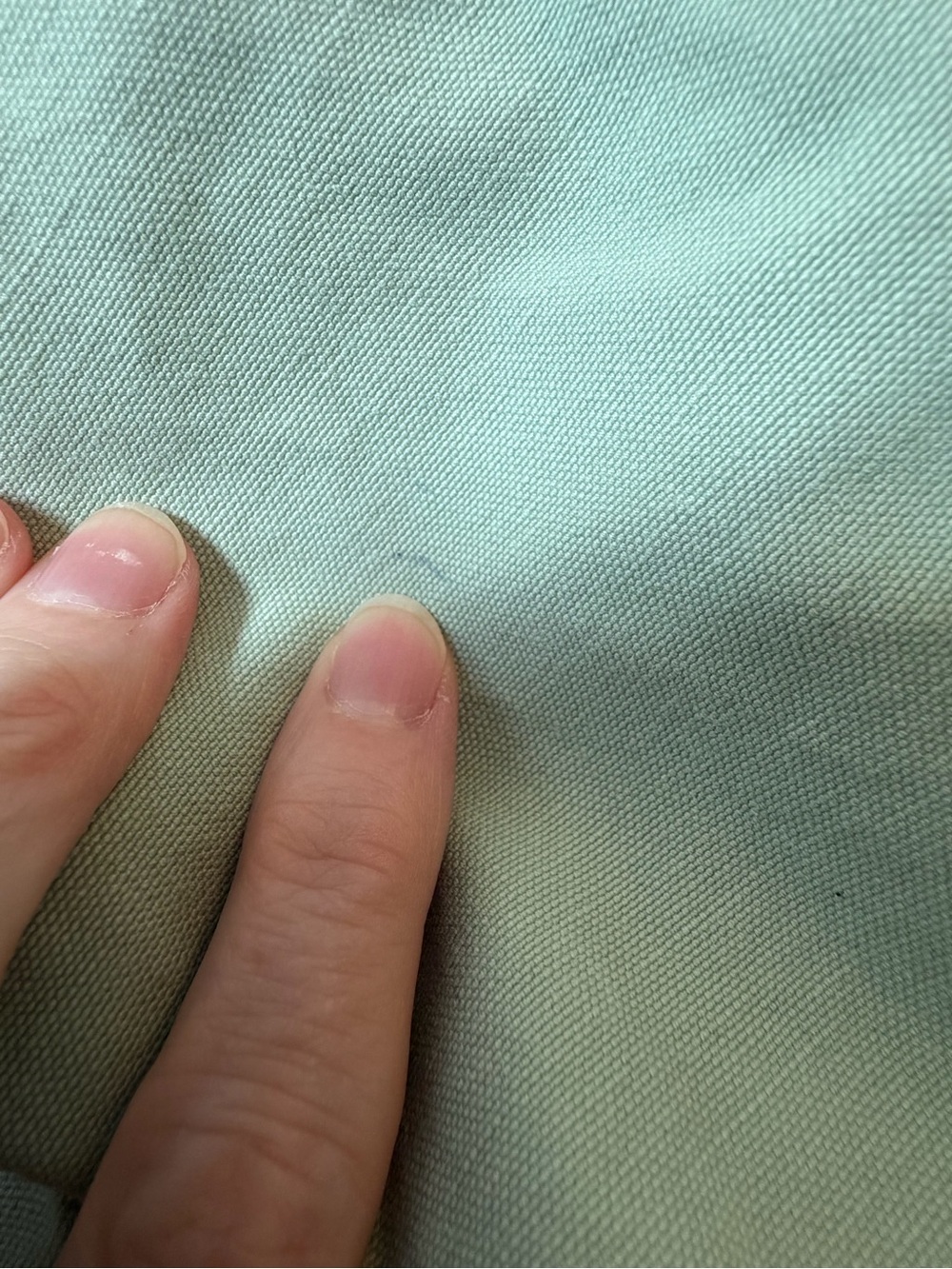 L.L. Bean Mint Green Cotton Utility Barn Jacket with Tan Corduroy Collar - Picture 4 of 12